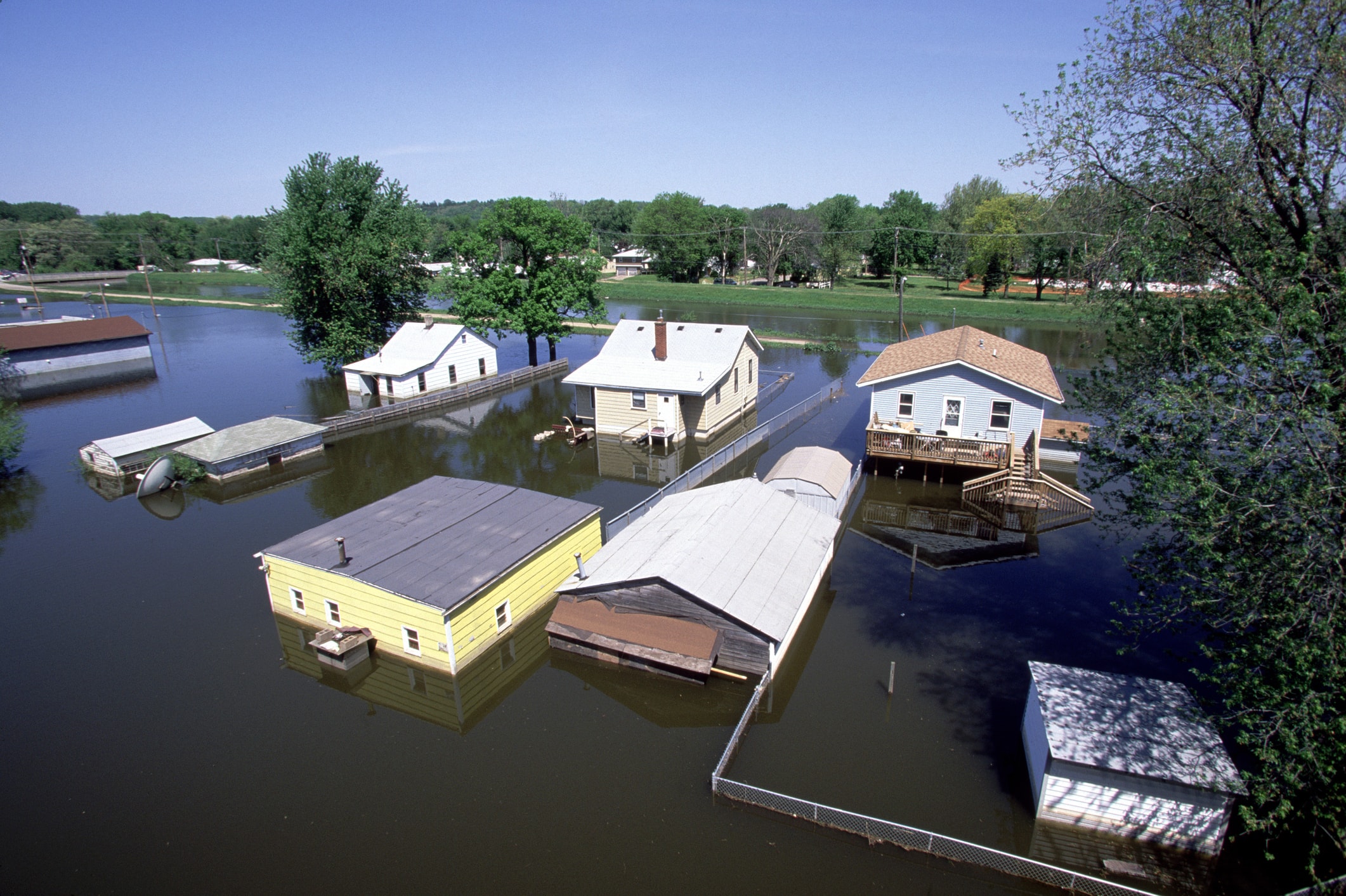 Une image d’un quartier inondé