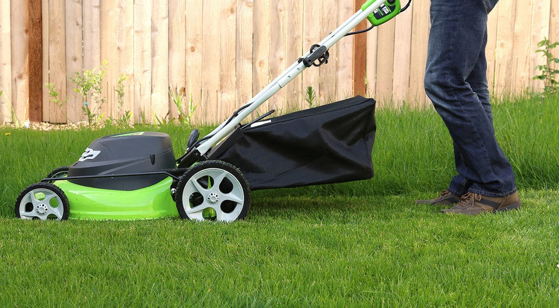 Image of a green lawnmower