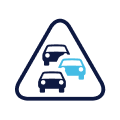 icon of three cars inside a triangle