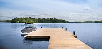 a dock with a boat on it